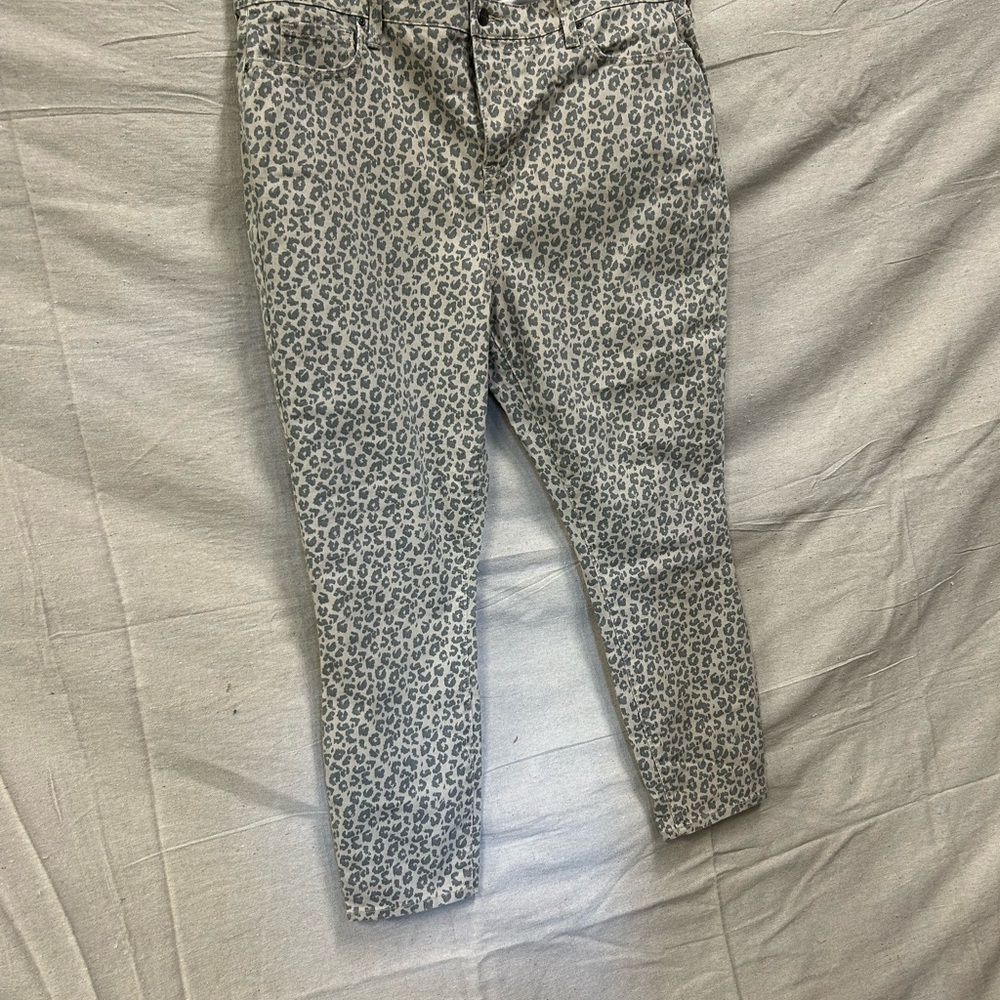 Chico's Tan & Gray Leopard Print Ankle Jeans